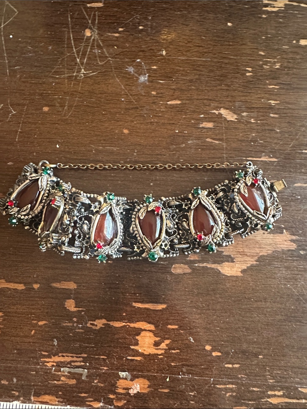 unsigned 8” baroque, Austrian panel bracelet from another planet